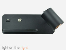 スマホ充電器付LEDウォールランプ1PCE ワイヤレスチャージ USBポート付 モダン シンプル 便利 ベッドルーム ベッドサイドランプ ブラック_画像8