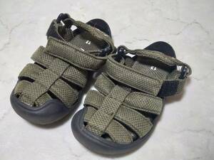 c8747*BABBLE BOON baby sandals 13cm khaki * beautiful goods 