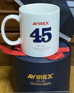 【未使用】AVIREX アヴィレックス 45周年記念マグカップ ノベルティ 箱付き 非売品 ＊ショッパーおまけ付き ★ alphaindustries