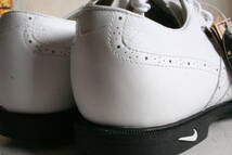 27cm ナイキ エアライナー ウィングチップ ホワイト ブラック ゴルフシューズ Nike Airliner White Leather Golf Shoes_画像7