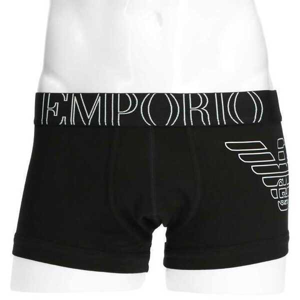 EMPORIO ARMANI エンポリオ アルマーニ BIG EAGLE STRETCH COTTON TRUNK ビッグイーグル 前閉じ ボクサーパンツ 54073566 ブラック S