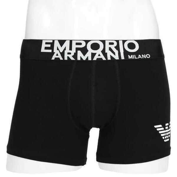 EMPORIO ARMANI エンポリオ アルマーニ ON-SITE EDITION オンサイト エディション 前閉じ ボクサーパンツ メンズ 54077256 ブラック S