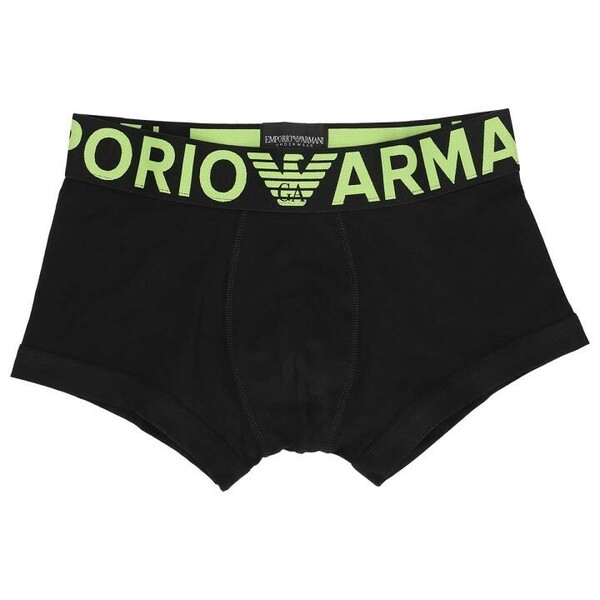 EMPORIO ARMANI エンポリオ アルマーニ MEGALOGO TRUNK ロゴバンド 前閉じ ボクサーパンツ メンズ 54075169 ブラック L