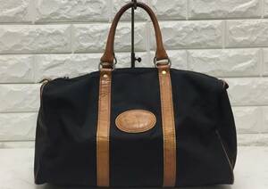 no13102 Longchamp ロンシャン レザー ナイロン ハンド トート ミニボストン バッグ