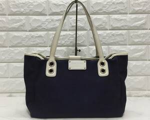 no13096 kate spade new york ケイトスペード 本革 レザー キャンバス 肩掛けショルダー トート バッグ