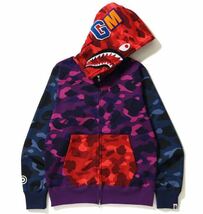 A BATHING APE COLOR CAMO CRAZY SHARK FULL ZIP HOODIE エイプ カラーカモ クレイジー M_画像1