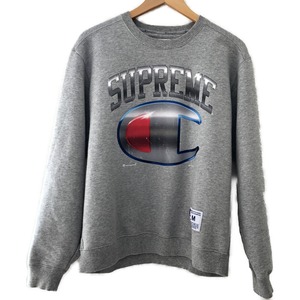 □□ Champion×Supreme メンズ衣料 スウェット SIZE M グレー やや傷や汚れあり