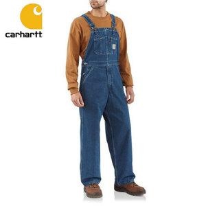 USA正規品 34インチ Carhartt WASHED DENIM BIB OVERALLS R07 カーハート デニム オーバーオール サロペット (1144)