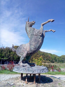 彫刻家作 ユニコーン 巨大銅像　　希少　公園等に　重量あり