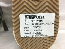 ANDIA FORA アンディアフォラ SKATER PANNA/AMBR サイドジップハイカットレザースニーカー サイズ：38（約24cm） カラー：グレー_画像8