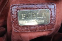 FURLA フルラ クロコ型押し トートバッグ ブラウン 茶 バッグ_画像5