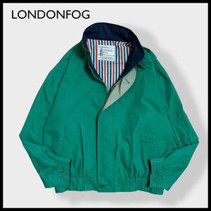 【LONDONFOG】90s ブルゾン ジャンパー ジャケット IDEALジップ フルジップ 裏地ストライプ ライトアウター 古着