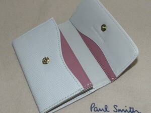 PWU582- ho ①* new goods regular * Paul Smith popular en Boss W stitch card-case 