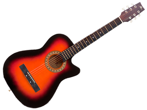 アコースティックギター カッタウェイ フォークギター 楽器 アコギ カントリーギター 入門者 弦 ギター 初心者 アコギ オレンジ MU006