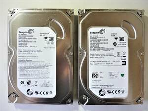 薄型　【使用時間-529時間/1756時間】　 Seagate Barracuda HDD 500GB X 2台 　合計2台セット　3.5インチ 内蔵HDD(SATA) 　正常/現状品