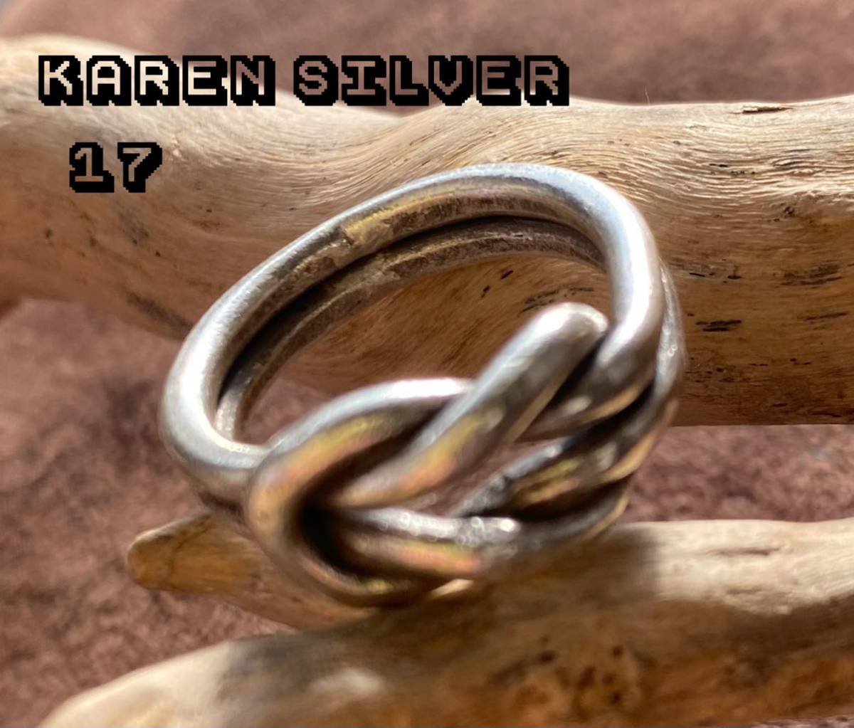 Knot Infinity Handmade Karen Silver 925 Ring Wedding Ring Size 17 232 Karen-mshi-007, ring, Silver, No. 17~