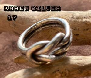 Art hand Auction Knot Infinity Handmade Karen Tribe Silver 925 Ring Wedding Ring No. 17 232 Karen-mishi-007, ring, silver, No. 17~