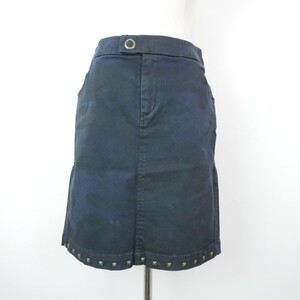 Real & Joy Dress sabena リアルアンドジョイドレス サベナ コットン ストレッチ カモフラ 迷彩 スタッズ スカート NAVY