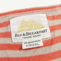 BED&BREAKFAST リネン混 半袖 ボーダー Tシャツ ORANGE/BEIGE_画像6