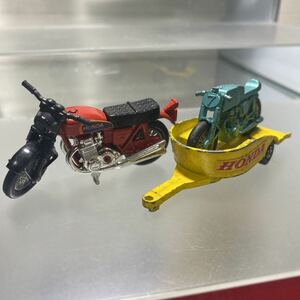 MATCHBOX Matchbox HONDA BIKE bike that time thing out of print dead stock MATCHBOX LESNEY HONDA MOTORCYCLE WITH TRAILER set 