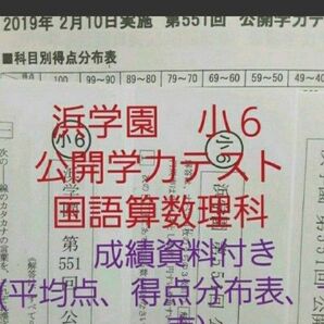 浜学園 小6 2019年度 成績資料付き 公開学力テスト 国語算数理科 一年分