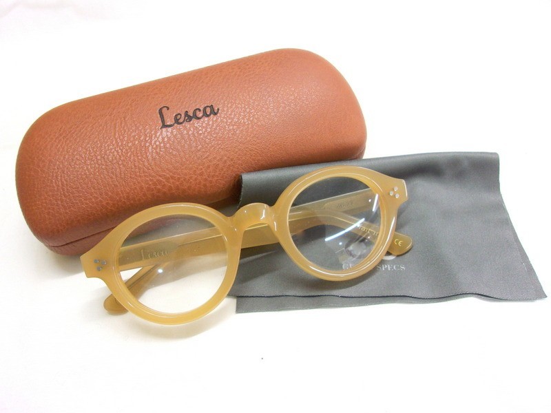 lesca lunetier レスカ 眼鏡 ラウンド ブラック 丸眼鏡 セル 雑誌など