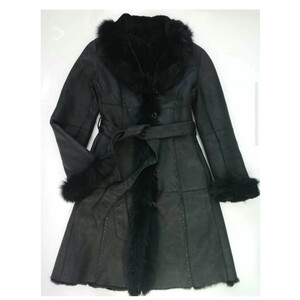  finest quality MIA CARNA mia Carna belt attaching mouton coat black 13 number 