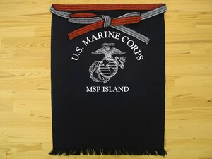 U.S. MARINE CORPS ネイビー 帆前掛け 白 日本製 昭和レトロ 腰下酒屋前掛 エプロン USMC マリーン ミリタリー