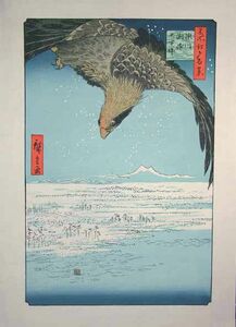 Art hand Auction *Reproducción xilográfica de Ukiyo-e Fukagawa Suzaki Jyuman Tsubo de Hiroshige Utagawa., Cuadro, Ukiyo-e, Huellas dactilares, otros