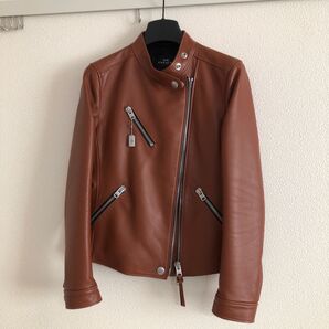 最終お値下げ!ほぼ未使用☆coach コーチ ラムレザージャケット ブラウン