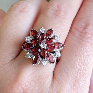 天然石 ワインレッドガーネットのリング(番号A2497-1)