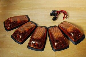 ルーフマーカーセット 汎用12V 社外廉価品 シボレータイプ オレンジ 5個set LEDバルブ＆ソケット付 デューリーマーカー