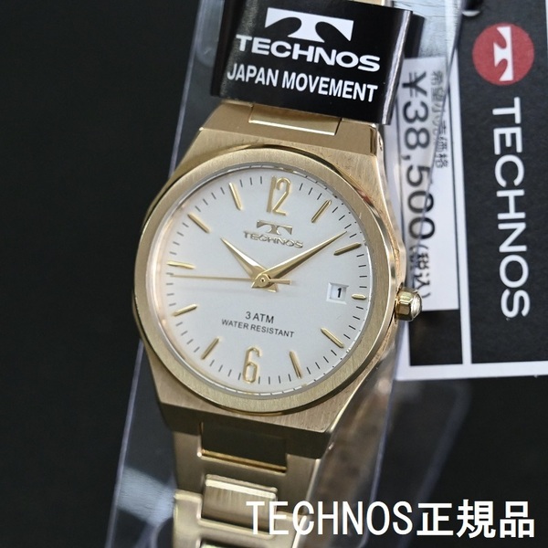 最終セール 新品 TECHNOS正規保証付★高級 テクノス T6911GS 金色 ゴールド色IP ステンレス レディース腕時計★プレゼントにも最適