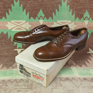  неиспользуемый товар [O-SO-SNUG] 30s Cap-Toe Kidskin Dress Shoes / 30 годы колпак tu Kid s gold платье обувь Vintage 20s40s