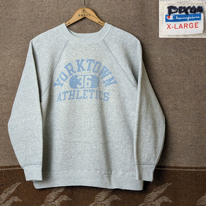 水色 染み込みプリント 【チャンピオン】 70s Sweatshirt / 70年代 バータグ スウェット XL アメリカ製 ビンテージ ヴィンテージ 60s80s