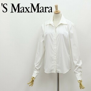 ◆'S Max Mara マックスマーラ ストレッチ Wジップ シャツ 白 ホワイト 40