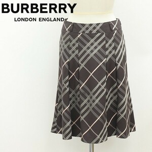  domestic regular goods *BURBERRY LONDON Burberry London silk . check pattern flair skirt dark brown 36