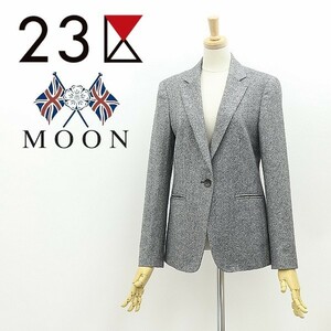 美品◆23区×MOON社 ツイード 1釦 ジャケット グレー 36