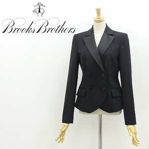 美品◆BROOKS BROTHERS ブルックスブラザーズ ストレッチ ダブル ジャケット 黒 ブラック 0
