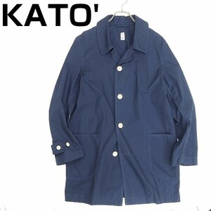 ◆KATO` カトー コットン スプリング ショップ コート 紺 ネイビー M