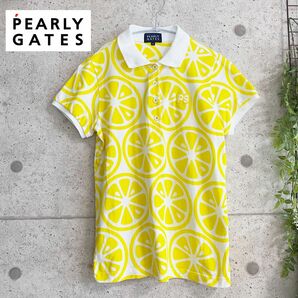 【美品】PEARLY GATES　パーリーゲイツ　半袖　ポロシャツ　フルーツ柄