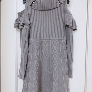 オフショルニットワンピース