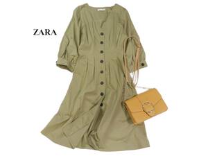 ザラ ZARA TRF 大人可愛い☆トレンチ風 ミディ ワンピース XS