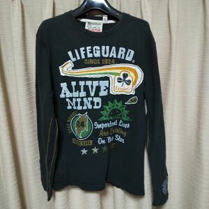 LIFE GUARD　ライフガード　Tシャツ 黒　長袖　プリント　刺しゅう　レディース