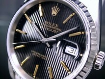 本物 激レア ROLEX ロレックス エンジンターンド ブラック タペストリー ref.16220 Cal.3135 デイトジャスト 超美品☆_画像1