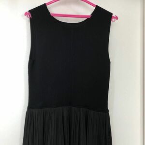 時間限定値下げ価格★新同〜美品★ナノユニバース★楽々美styleシーズンレス★ドッキングワンピースプリーツスカートデザイン★裏地付