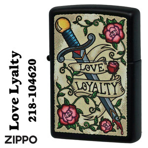 zippo(ジッポーライター)Love Loyalty ブラックマット黒 2023モデル Z218-104620【ネコポス可】