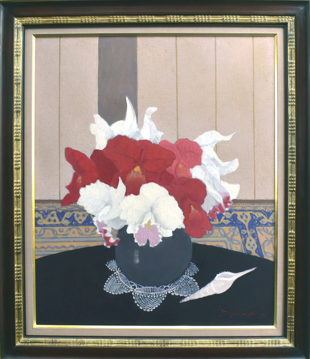 Popular Western Painter Yoshio Okunishi's 20-inch Cattleya [Masami Gallery, 5, 000 pieces on display, you're sure to find your favorite piece]*, Painting, Oil painting, Still life