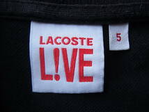 LACOSTE LIVE ラコステ ライブ　鹿の子素材ポロシャツ　サイズ 5 衿に色褪せ有り　ブラック_画像4