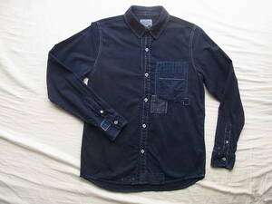 HOLLYWOOD RANCH MARKET GAIJIN MADE Hollywood Ranch Market gai Gin meido indigo dyeing remake processing shirt size Ⅰ/S